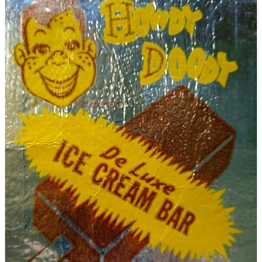 Howdy Doody Ice Cream Bar Foil Wrapper Vintage Deluxe NOS Flag Advertising 1950s